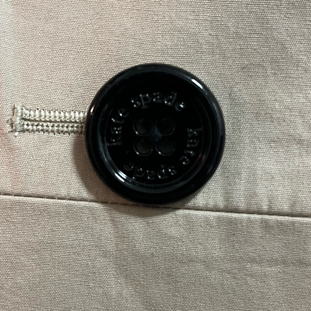 Kate Spade Trench Coat with Pink, Black, and White Fringe - Picture 4 of 13